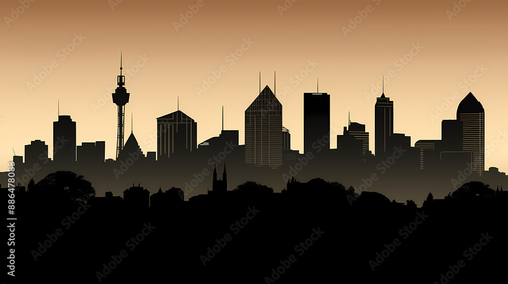 Silhouette chalk Sydney vector image Silhouette chalk Sydney vector image
