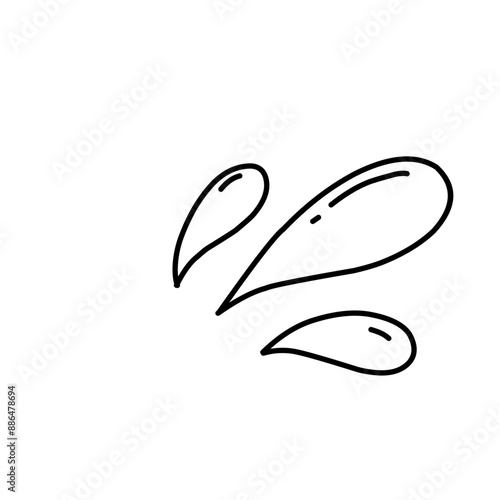 Water drops doodle icon sign. Decorative Droplet splash symbol. Hand drawn ink sketch. Vector illustration