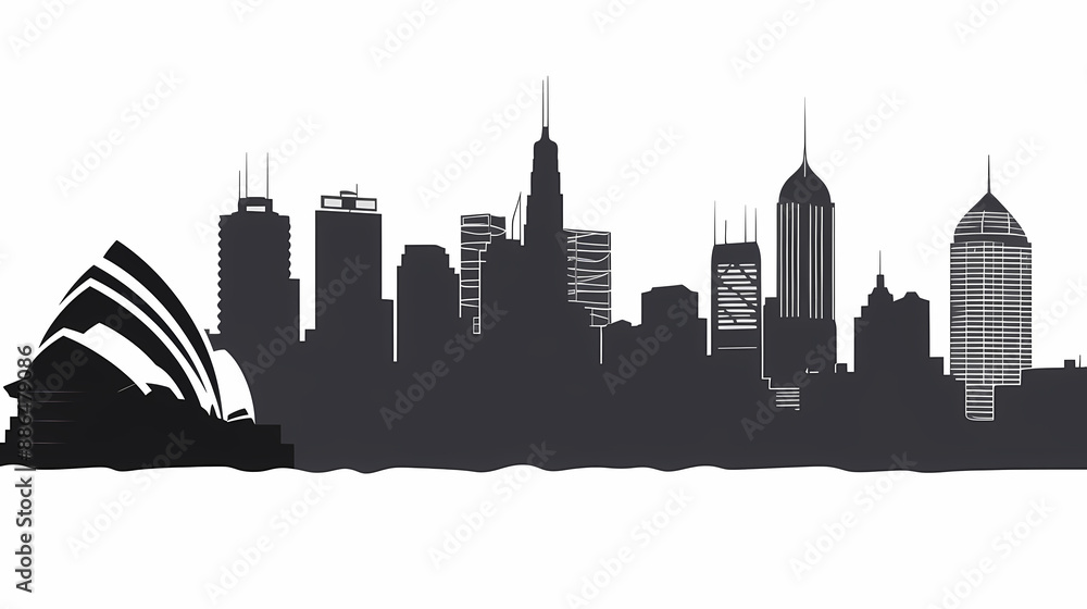 Fototapeta premium Silhouette chalk Sydney vector image