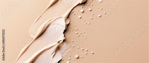 Closeup of BB creams texture, resembling a woman's skin with cream, against a light background.