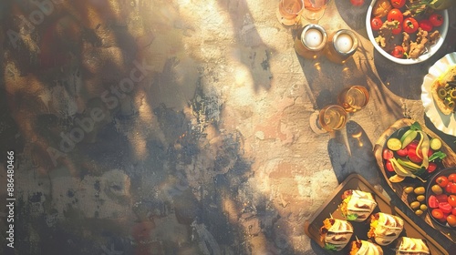 Tapas and Pintxos background with copy space