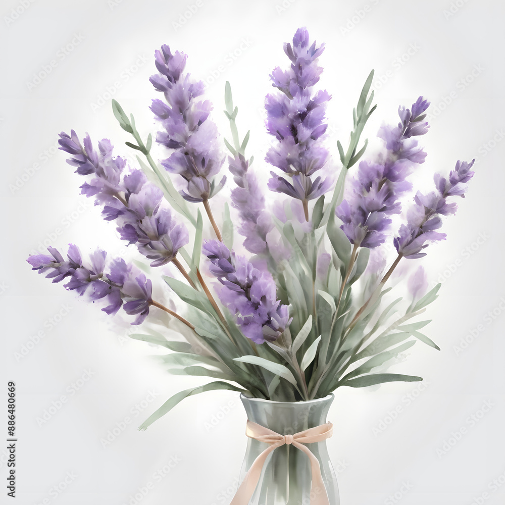 Obraz premium Delicate Lavender Bouquet - Fragrant Purple Flowers in Bloom (Royalty-Free Image)