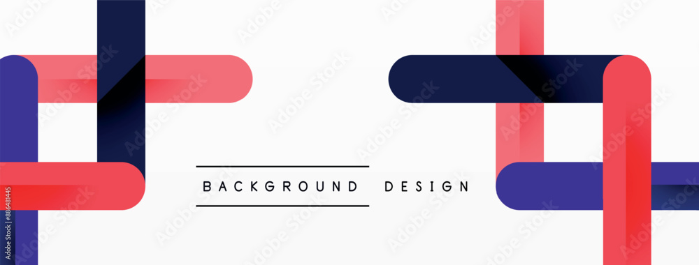 Obraz premium Colorful lines with shadows. Geometric background design. Vector Illustration For Wallpaper, Banner, Background, Card, Book Illustration, landing page