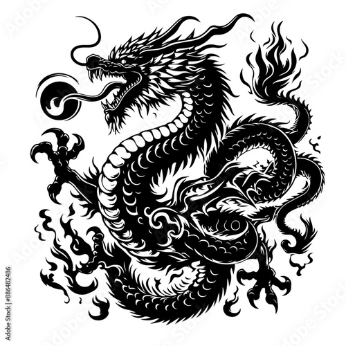 black dragon tattoo design