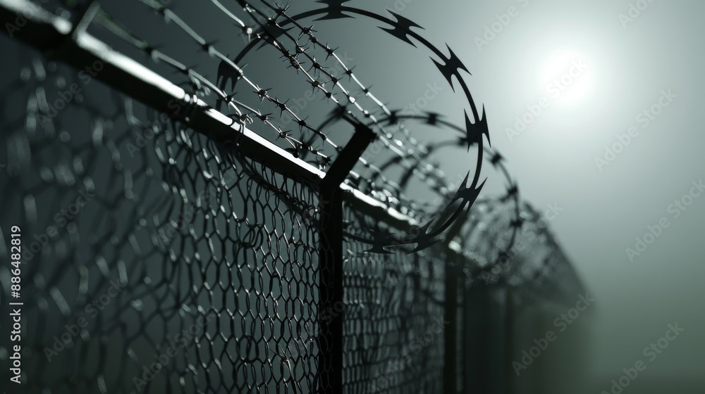 Prison security fence, barbed wire security fence Prison security fence, barbed wire security fence