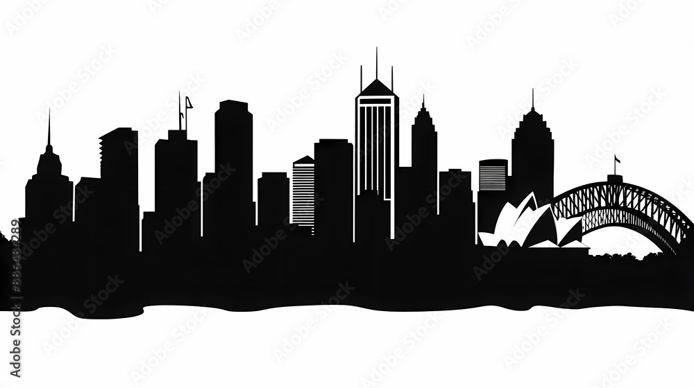 Naklejka premium Silhouette chalk Sydney vector image