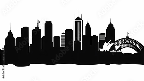 Silhouette chalk Sydney vector image