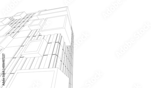 Abstract architecture vector 3d illustration
