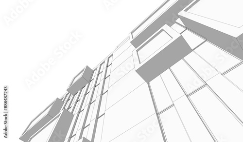 Abstract architecture vector 3d illustration