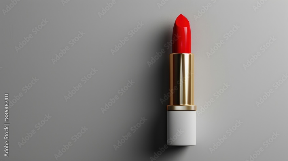 Red Lipstick on a Gray Background Red Lipstick on a Gray Background