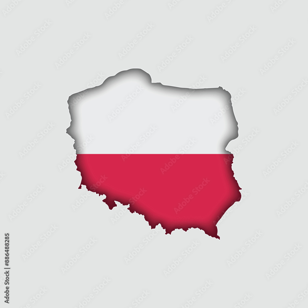 POLAND Map with flag in body POLAND Map with flag in body