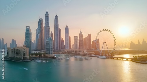 Wallpaper Mural Aerial view of Burj AL Arab luxury hotel in Dubai, modern architecture, iconic building in the United Arab Emirates Torontodigital.ca