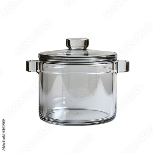 Front view of a single desiccator isolated on a white transparent background photo