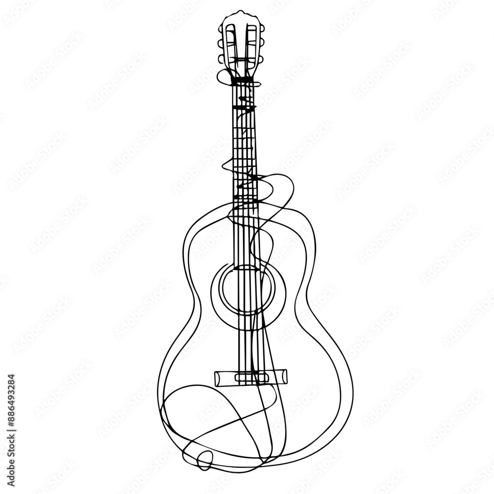 Fototapeta premium Guitar SVG vector transparent background PNG clipart