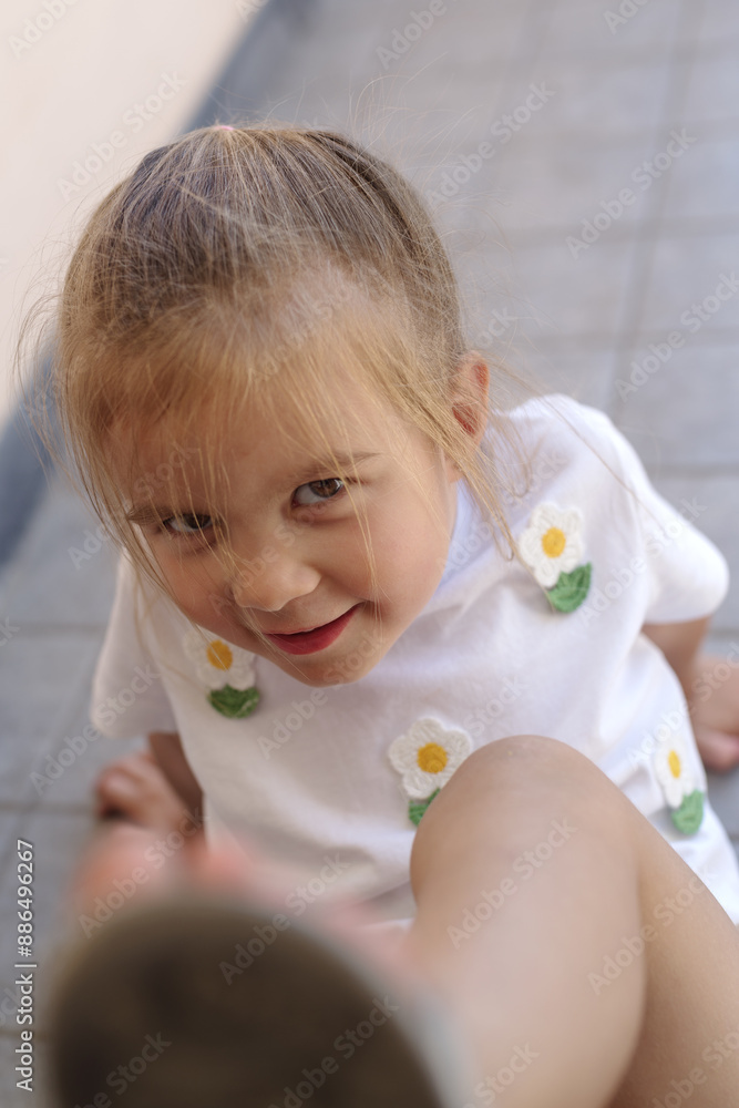 Fototapeta premium Confident little girl age 3