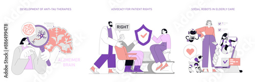 World Alzheimers Month. Flat Vector Illustration