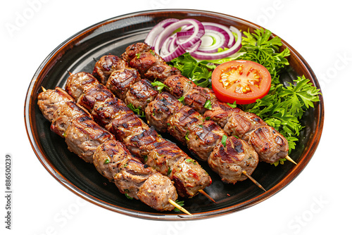 Seekh kebabs on a plate