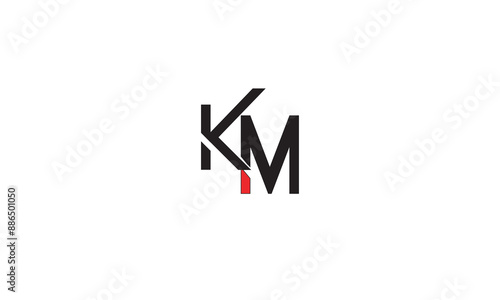Wallpaper Mural KM, MK, K , M , Abstract Letters Logo Monogram	 Torontodigital.ca