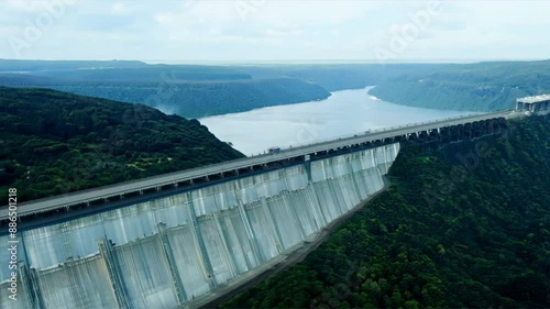 Wallpaper Mural Water dam and reservoir lake aerial panoramic view Torontodigital.ca