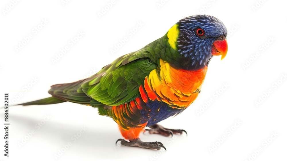 Australian Bird on White Background. Colorful Avian Species from Down Under. Australian Bird on White Background. Colorful Avian Species from Down Under.