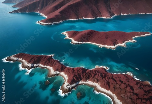 Beautiful beach scenery, high angle view of the sea