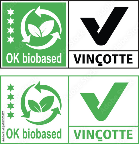Home compostable packaging icon. EcoSafe. Green Compostable. Biobased icon.
