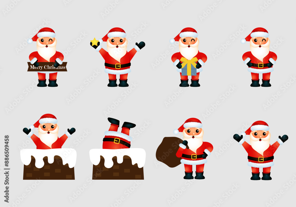 Santa vector set for Christmas Santa vector set for Christmas