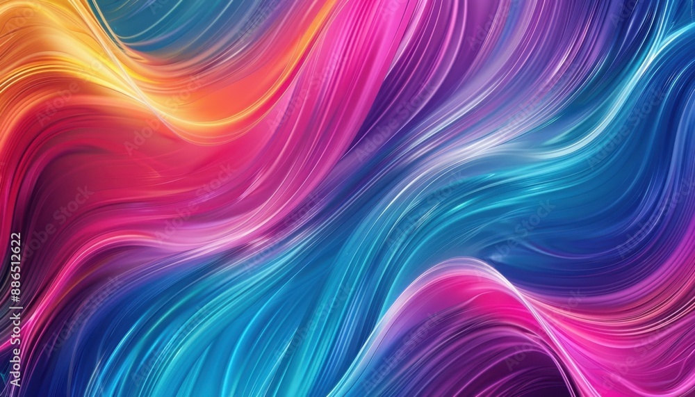 Abstract Colorful Wavy Lines in Blue, Pink, and Yellow Abstract Colorful Wavy Lines in Blue, Pink, and Yellow