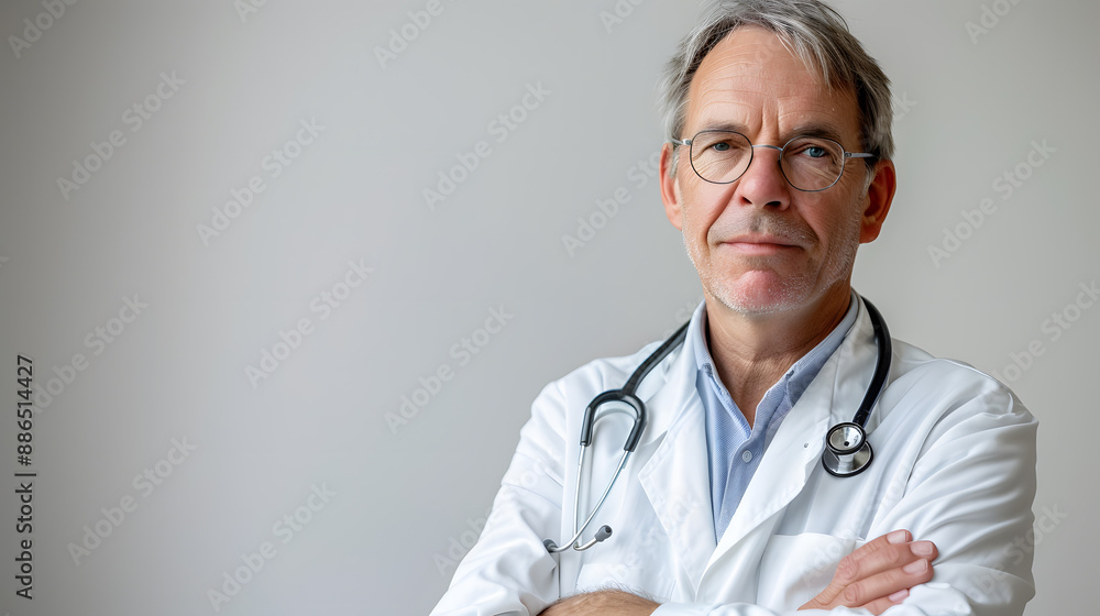 Portrait of a male medical worker with a stethoscope. AI Generated Portrait of a male medical worker with a stethoscope. AI Generated
