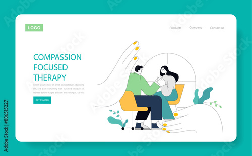 Compassion Focused Therapy. Flat Vector Illustration