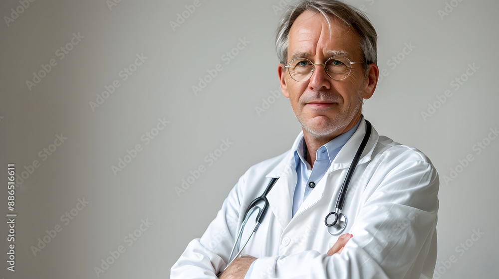 Portrait of a male medical worker with a stethoscope. AI Generated Portrait of a male medical worker with a stethoscope. AI Generated
