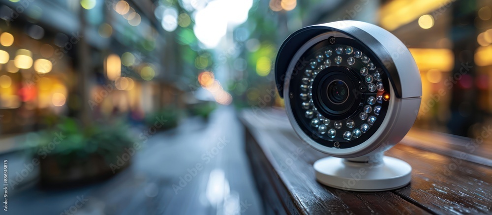 Security Camera in a Modern City Setting Security Camera in a Modern City Setting