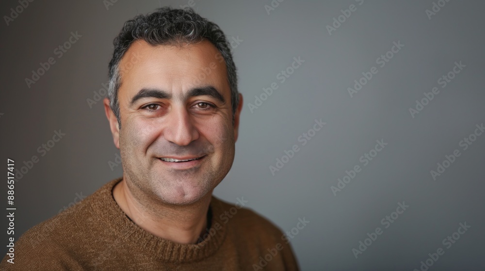 Fototapeta premium Smiling Middle Eastern Middle Aged Man, Professional Portrait Photography for Corporate and Personal Use