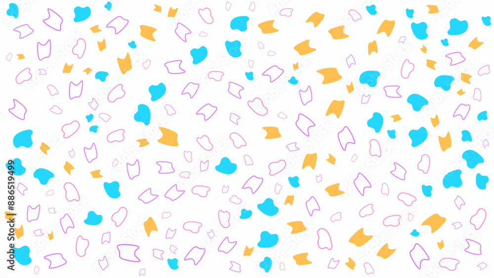 SEAMLESS HAND DRAWN DOODLE BLOB SHAPES PATTERN TEXTURE COLORFUL TEMPLATE ABSTRACT BACKGROUND TRENDY DESIGN VECTOR