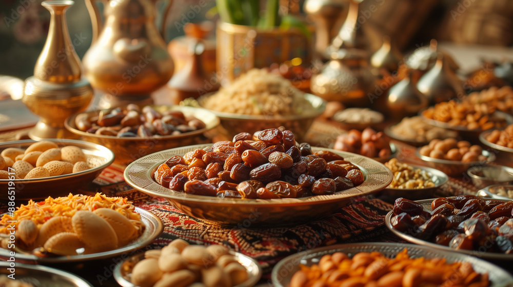 Sumptuous Spread Of Traditional Arabic Food Served Sumptuous Spread Of Traditional Arabic Food Served