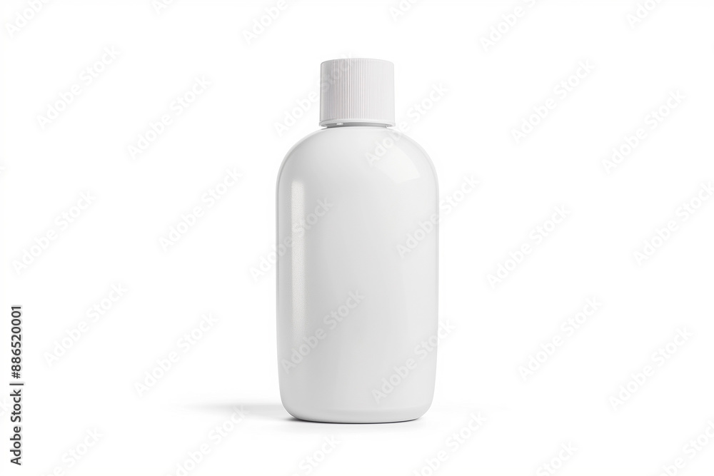 Cosmetic product bottle mock-up for shampoo, conditioner, or cosmetic milk, presented on a white background. Cosmetic product bottle mock-up for shampoo, conditioner, or cosmetic milk, presented on a white background.