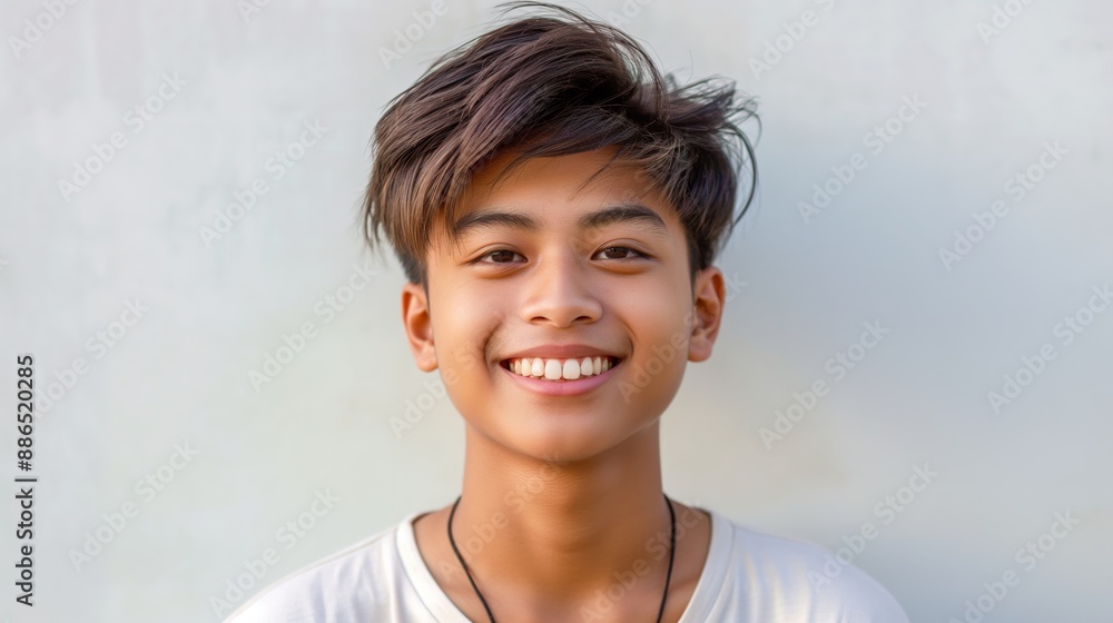 Filipino Teenage Boy's Bright Smile, Ideal for Youth and Diversity Representation in Media Campaigns Filipino Teenage Boy's Bright Smile, Ideal for Youth and Diversity Representation in Media Campaigns