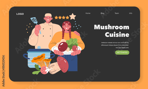 Mushroom Cultivation. Flat Vector Illustration
