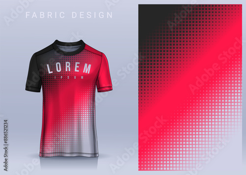 Fabric textile design for Sport t-shirt, Soccer jersey mockup for football club. uniform front view.	