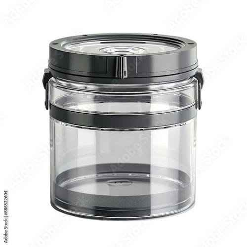 Front view of a single desiccator isolated on a white transparent background photo