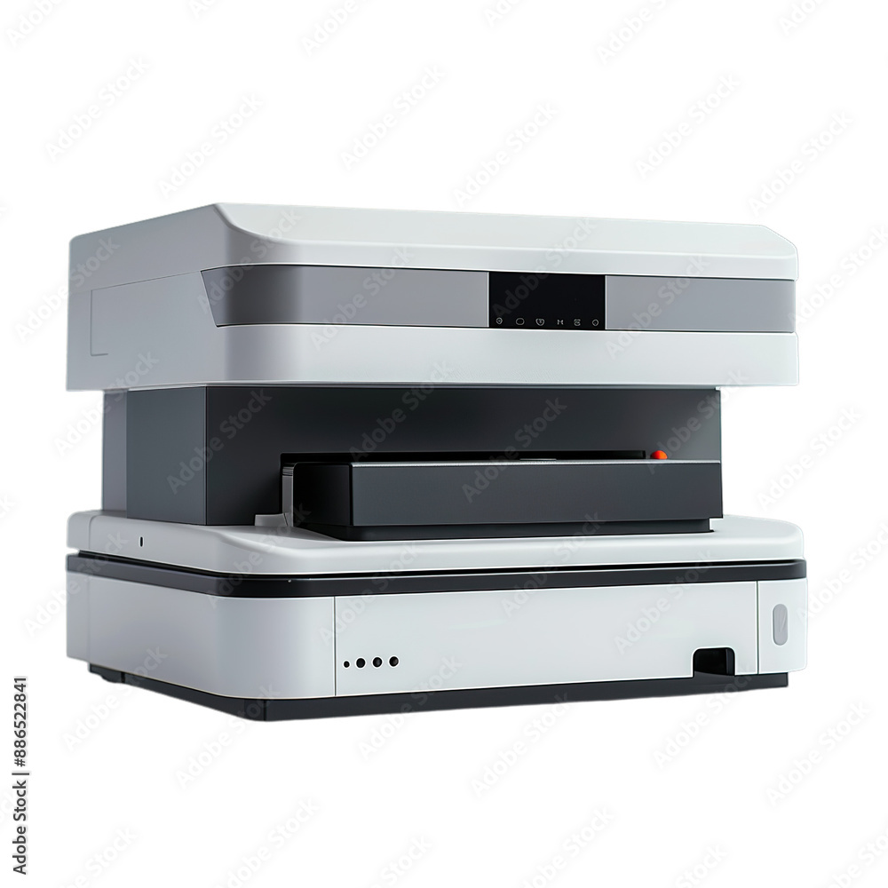 Front view of a single microplate reader isolated on a white transparent background Front view of a single microplate reader isolated on a white transparent background