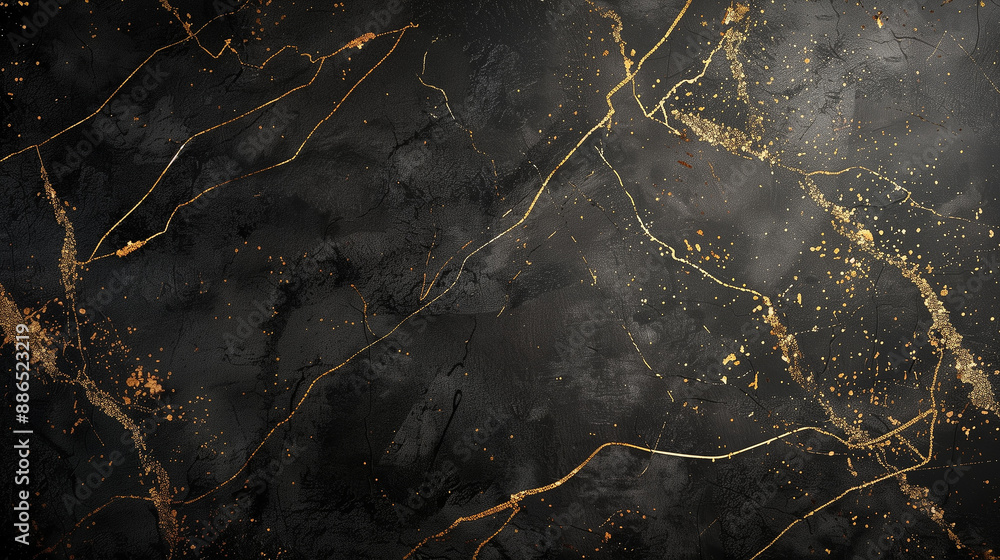 Black background with grunge texture decorated with Shiny golden lines. Black gold luxury background or texture Black background with grunge texture decorated with Shiny golden lines. Black gold luxury background or texture