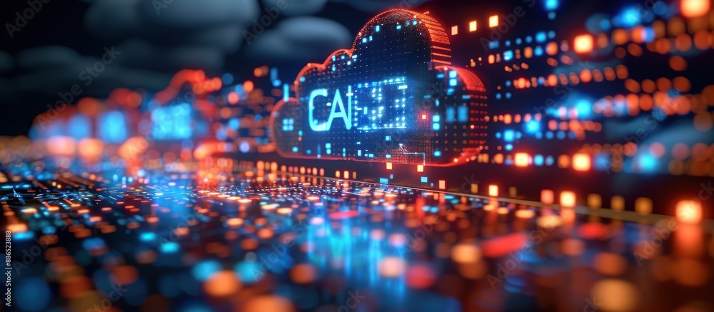 Obraz premium Cloud Computing with Artificial Intelligence