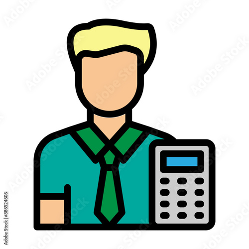 Accountant Vector Filled Icon Design