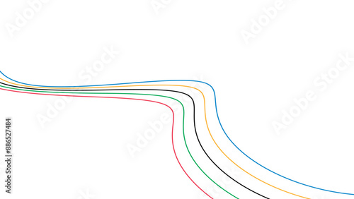 Olympic games straight lines, game line, modern, design vector illustration.	