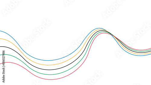 Olympic games straight lines, game line, modern, design vector illustration.	