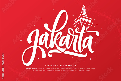 jakarta lettering background vector design