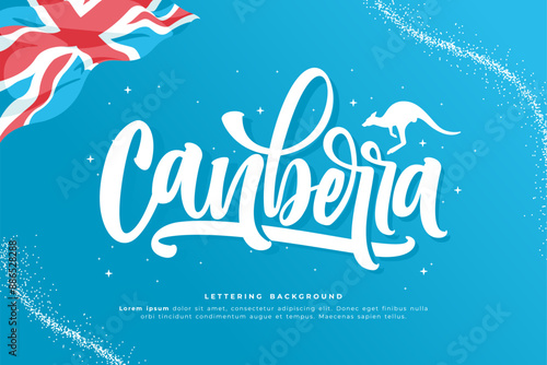 canberra lettering background vector design
