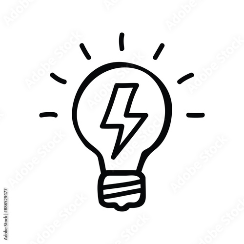 Light Bulb Doodle Handdrawn Icon