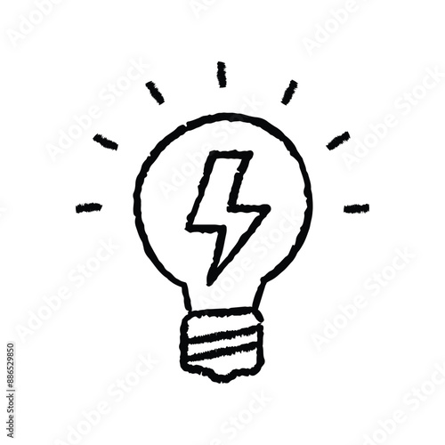 Light Bulb Sketch Handdrawn Icon